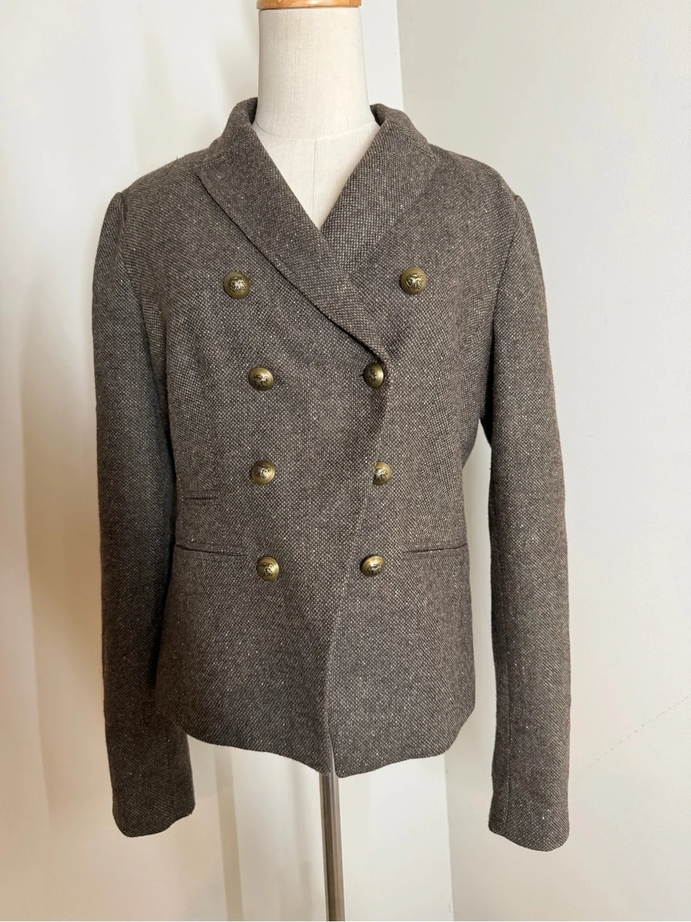 Banana Republic Women’s Tweed Military-Inspired -SZ 10- Double-Breasted Blazer